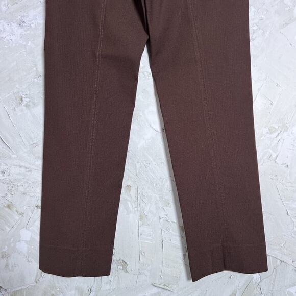 ANFC Collection High Rise Pants SIZE 12 Maroon Brown Zipper Front Scallop Waist - Picture 8 of 12